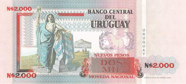 Uruguay 2000 Pesos p68a 1989